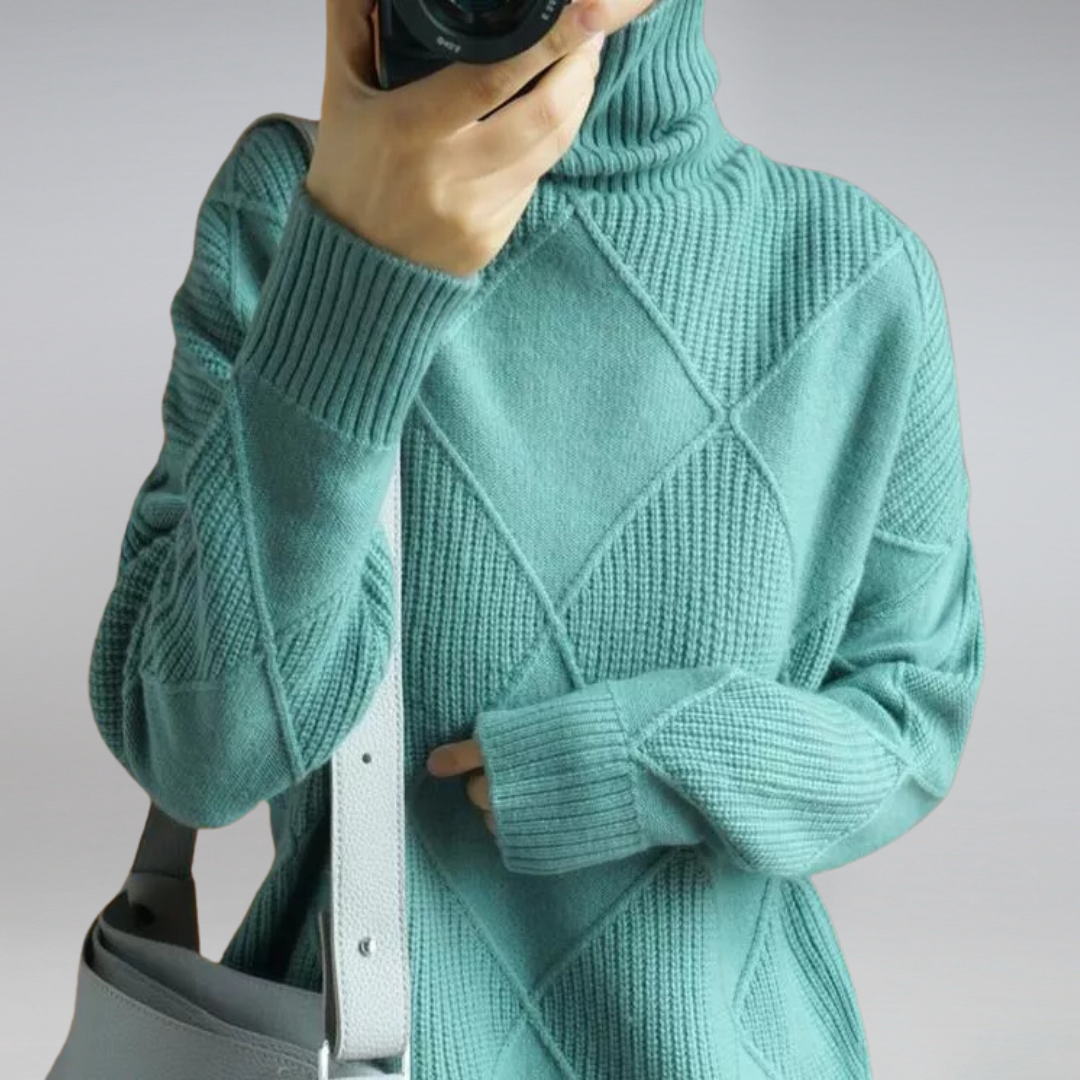 Pull Cachemire Femme Col Roulé Moderne 7