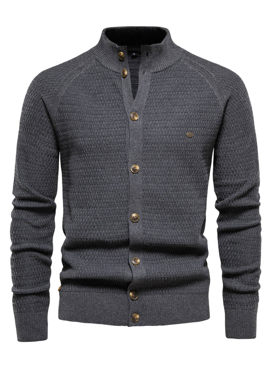 Pull Col Montant Boutonné pour Hommes 3
