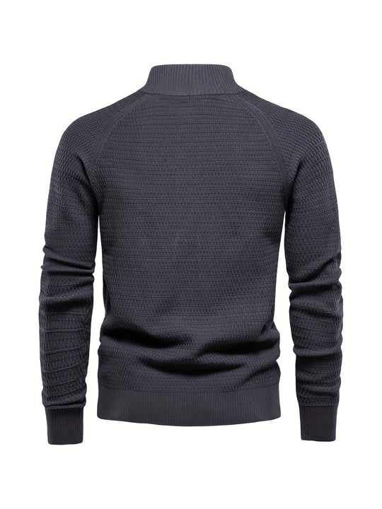 Pull Col Montant Boutonné pour Hommes 8
