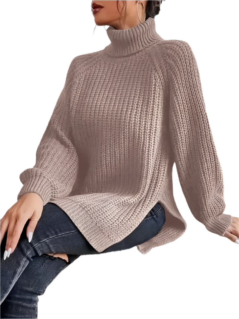 Pull Col Roulé Femme Tricoté en Coton 0