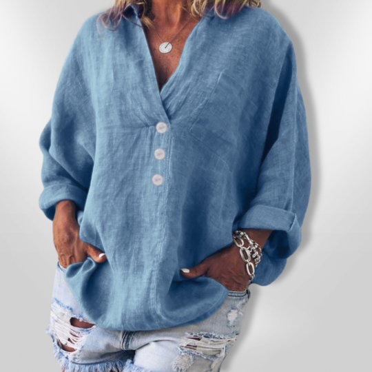 Pull Décontracté en Coton et Lin pour Femme 1