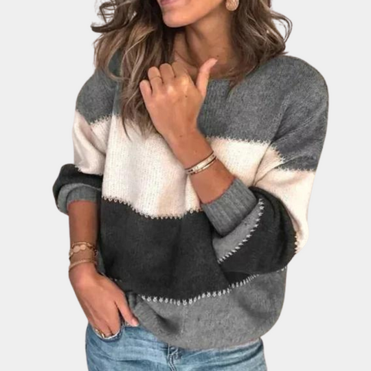 Pull Femme Classique à Rayures Confortable 10