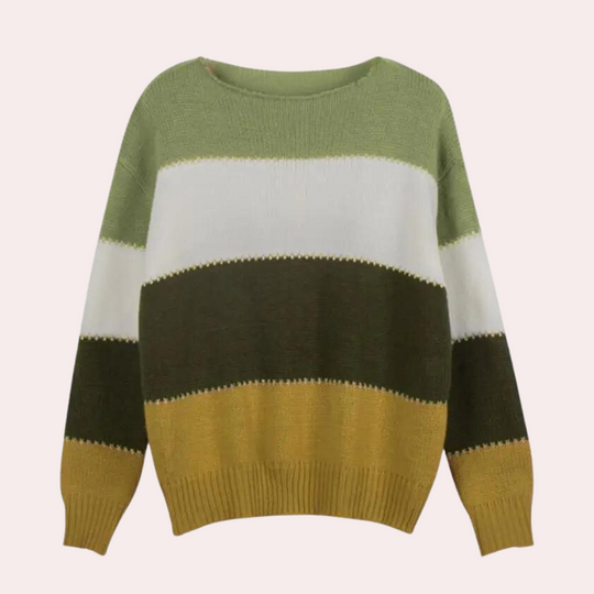 Pull Femme Classique à Rayures Confortable 4