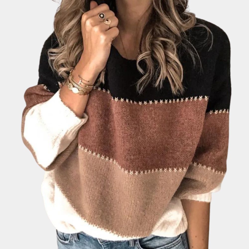 Pull Femme Classique à Rayures Confortable 8