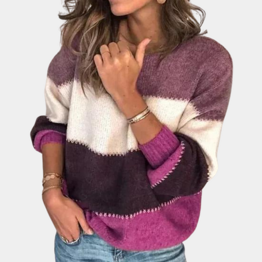 Pull Femme Classique à Rayures Confortable 9