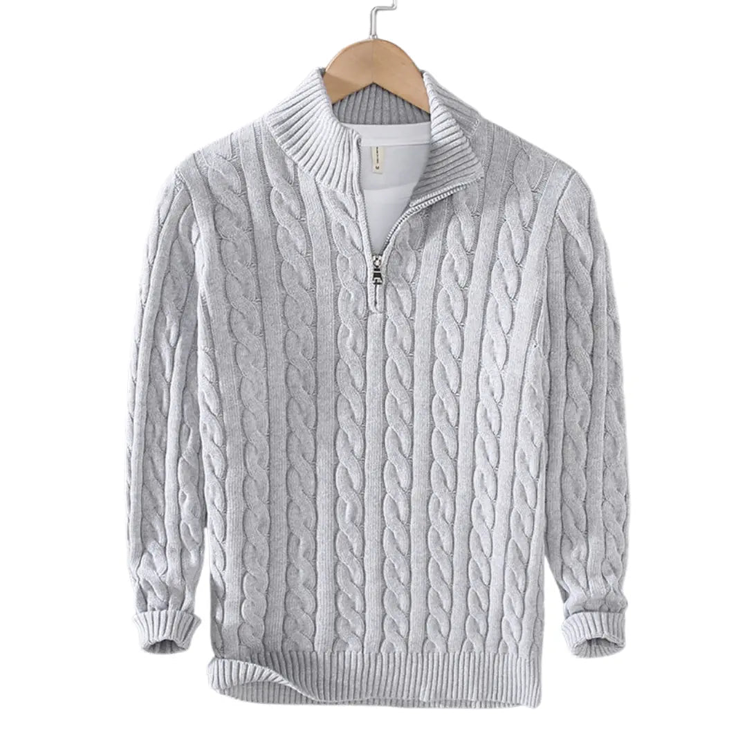 Pull Femme Col Montant avec Fermeture Éclair Manches Longues Casual 0