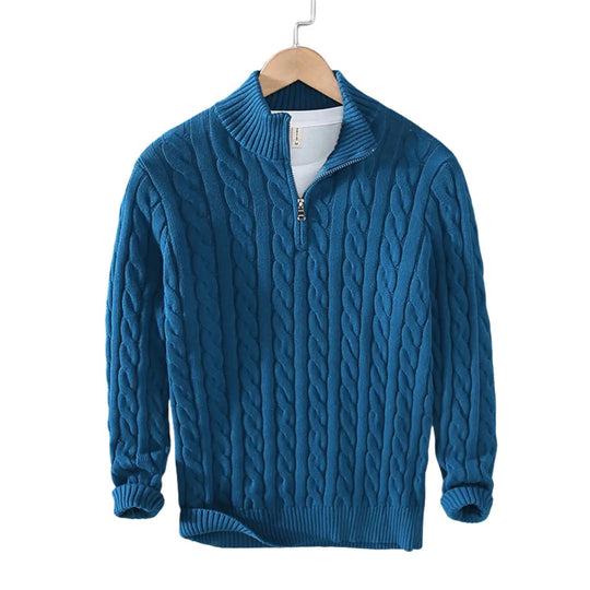 Pull Femme Col Montant avec Fermeture Éclair Manches Longues Casual 2