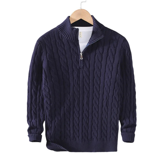 Pull Femme Col Montant avec Fermeture Éclair Manches Longues Casual 3