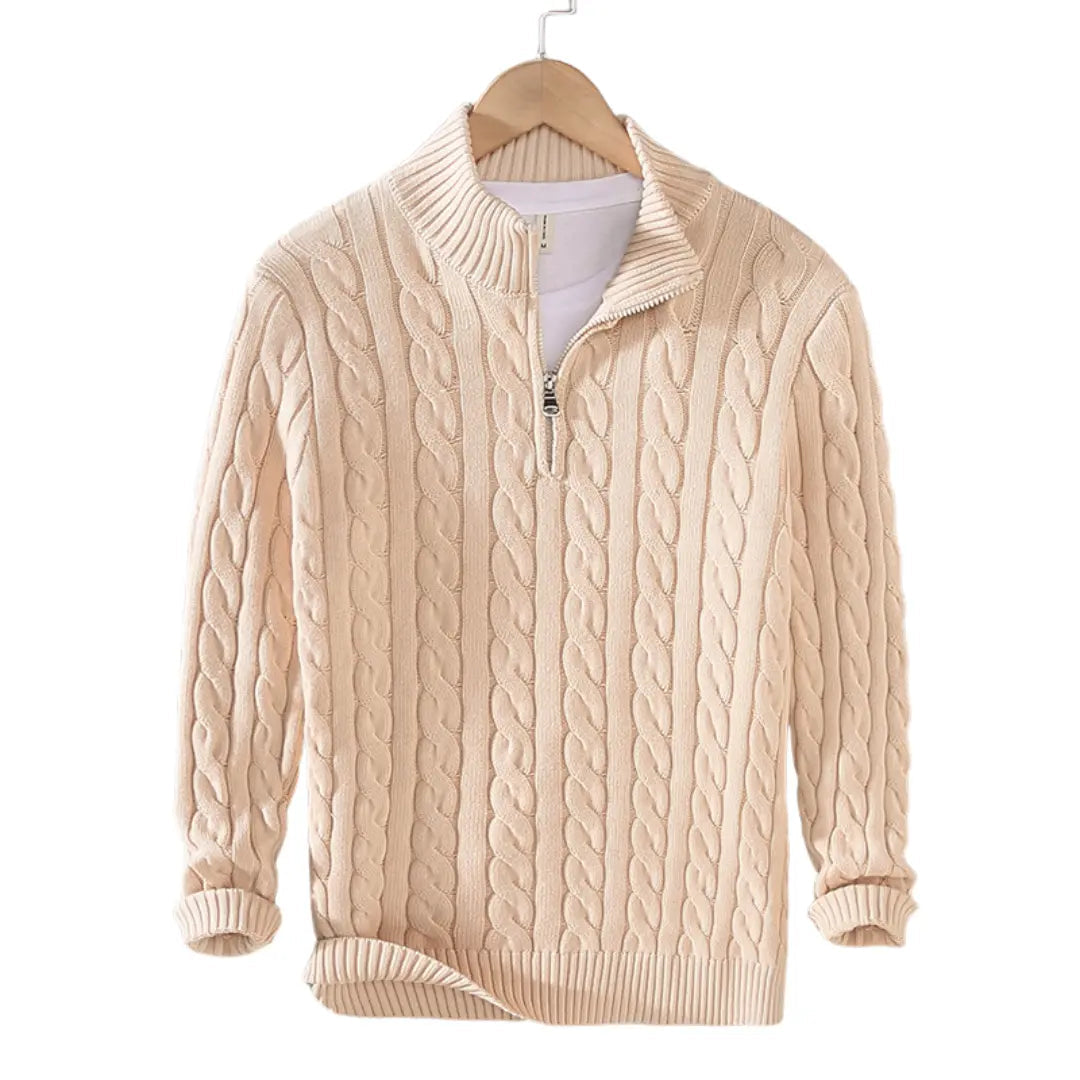 Pull Femme Col Montant avec Fermeture Éclair Manches Longues Casual 4