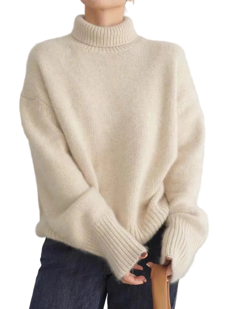 Pull Femme Col Roulé Chic Polyvalent pour Automne Hiver 0
