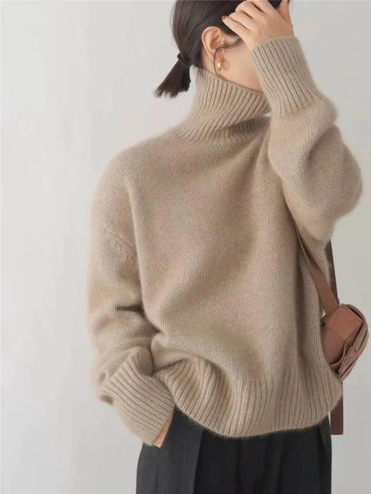 Pull Femme Col Roulé Chic Polyvalent pour Automne Hiver 4