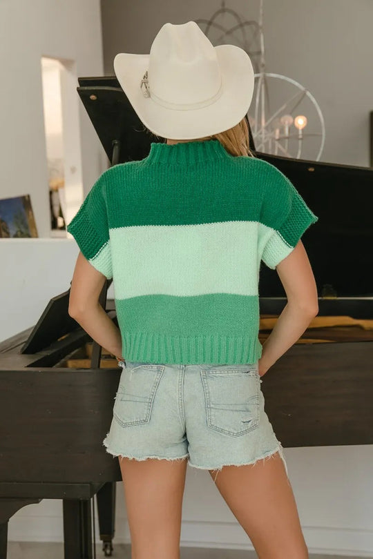 Pull Femme Color Block avec Broderie de Trèfle en Sequins - Pull de Noël Femme Confortable et Stylé 2