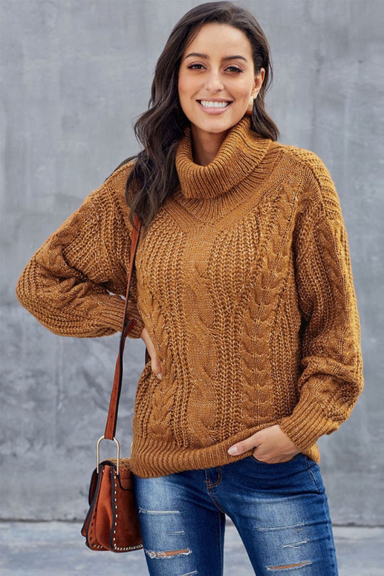 Pull Femme Oversized en Tricot à Col Roulé 3
