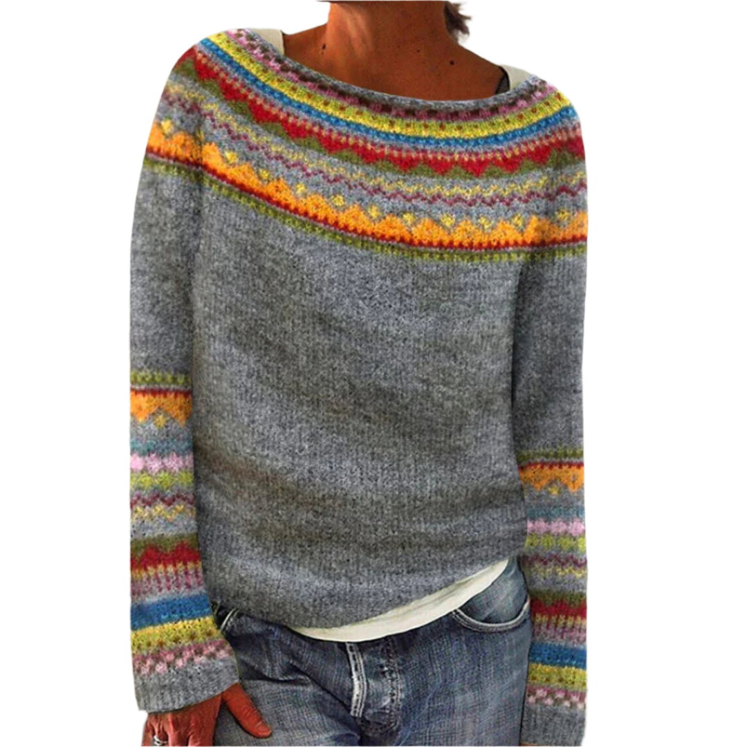 Pull Femme à Col Rond en Tricot Chaud 0