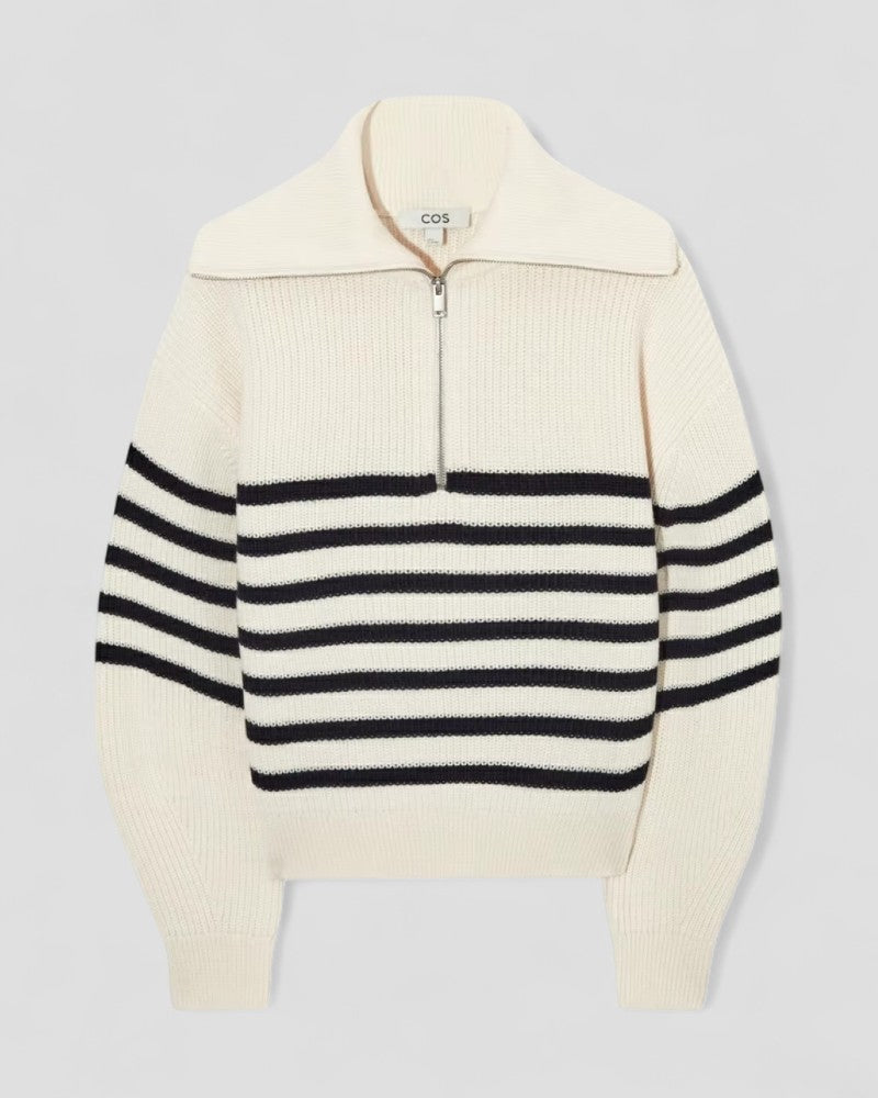 Pull Femme à Col Zippé Tricoté 1