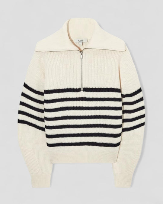Pull Femme à Col Zippé Tricoté 1