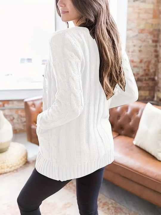 Pull Femme en Coton à Torsades Décontracté 10