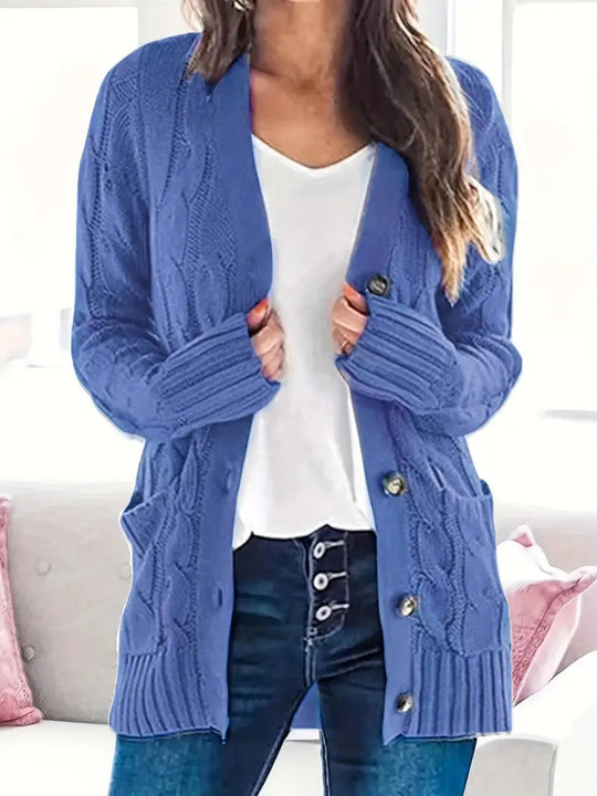 Pull Femme en Coton à Torsades Décontracté 12