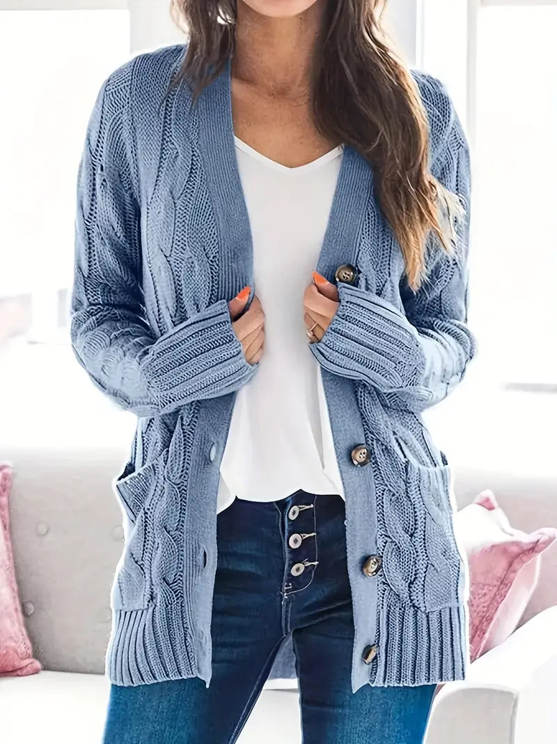 Pull Femme en Coton à Torsades Décontracté 13