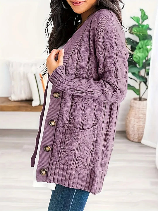 Pull Femme en Coton à Torsades Décontracté 15