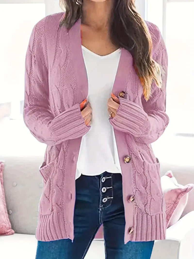 Pull Femme en Coton à Torsades Décontracté 16