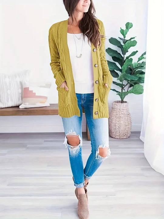 Pull Femme en Coton à Torsades Décontracté 17