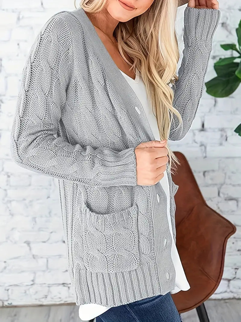 Pull Femme en Coton à Torsades Décontracté 2