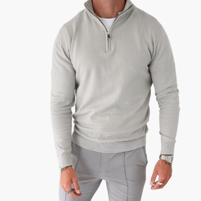 Pull Homme À Demi-Fermeture Éclair Confortable Casual 3