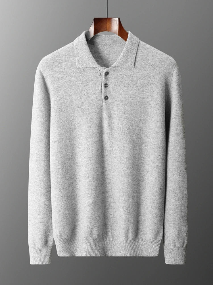 Pull Homme Cachemire Col Polo Hiver Laine Mérinos 0
