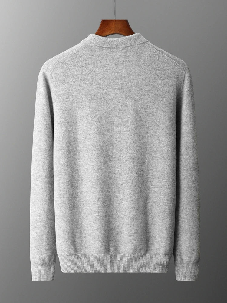 Pull Homme Cachemire Col Polo Hiver Laine Mérinos 1