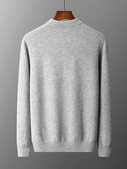 Pull Homme Cachemire Col Polo Hiver Laine Mérinos 1