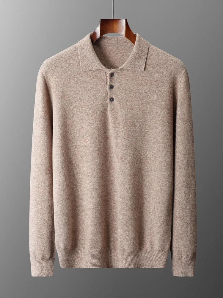Pull Homme Cachemire Col Polo Hiver Laine Mérinos 2