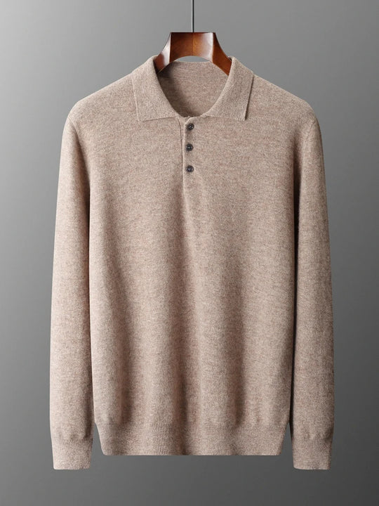 Pull Homme Cachemire Col Polo Hiver Laine Mérinos 2