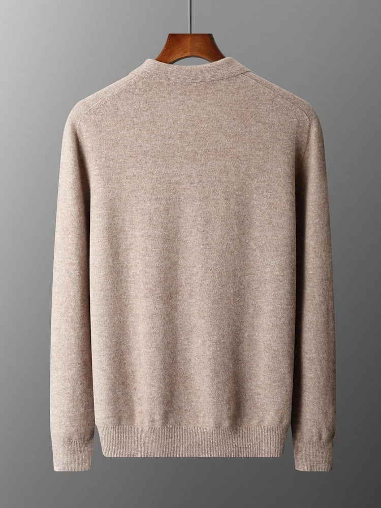 Pull Homme Cachemire Col Polo Hiver Laine Mérinos 3