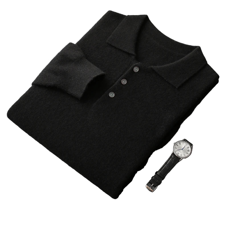 Pull Homme Cachemire Col Polo Hiver Laine Mérinos 6