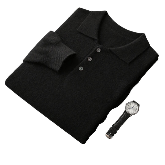 Pull Homme Cachemire Col Polo Hiver Laine Mérinos 6