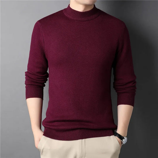 Pull Homme Col Montant Tricot Ajusté Doux 2