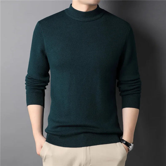 Pull Homme Col Montant Tricot Ajusté Doux 4