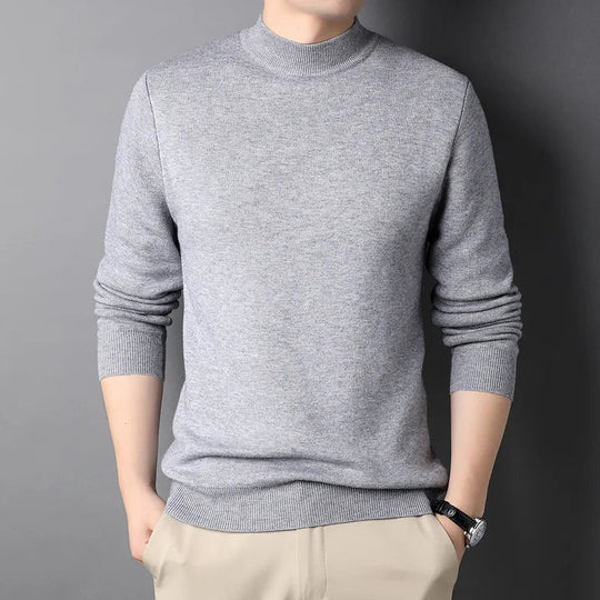 Pull Homme Col Montant Tricot Ajusté Doux 5