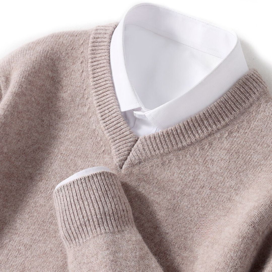 Pull Homme Col V Laine Mérinos Ultra-Douce 10