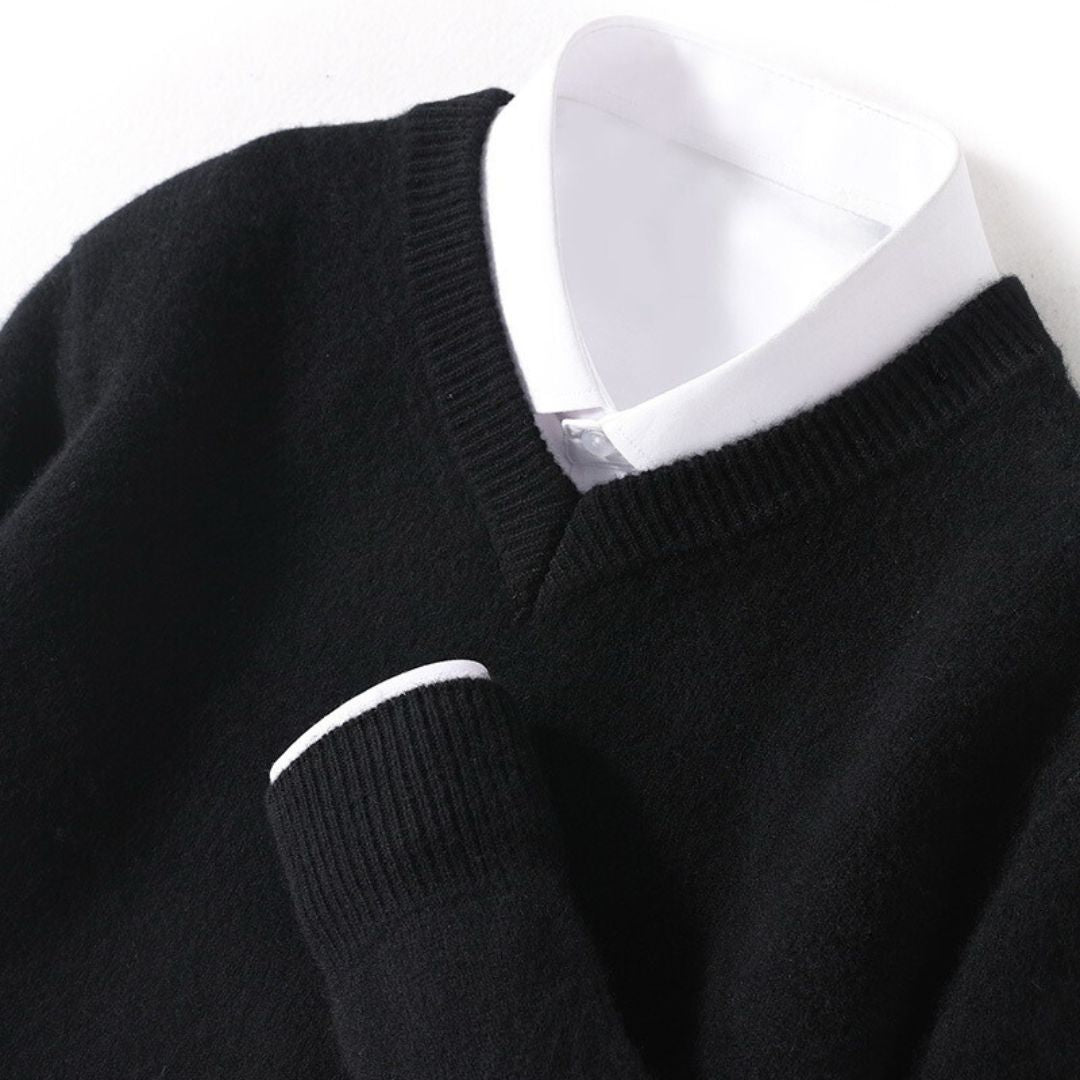 Pull Homme Col V Laine Mérinos Ultra-Douce 11