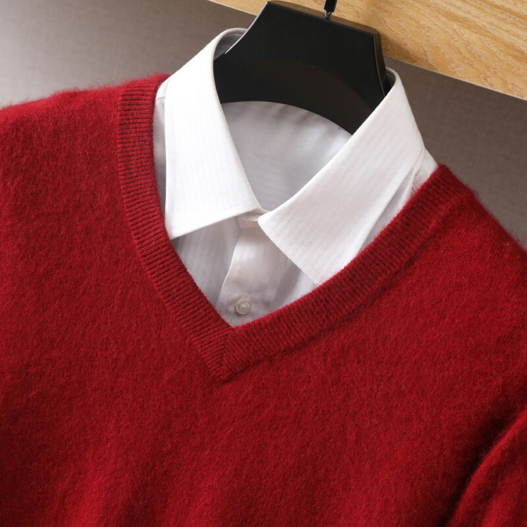 Pull Homme Col V Laine Mérinos Ultra-Douce 12