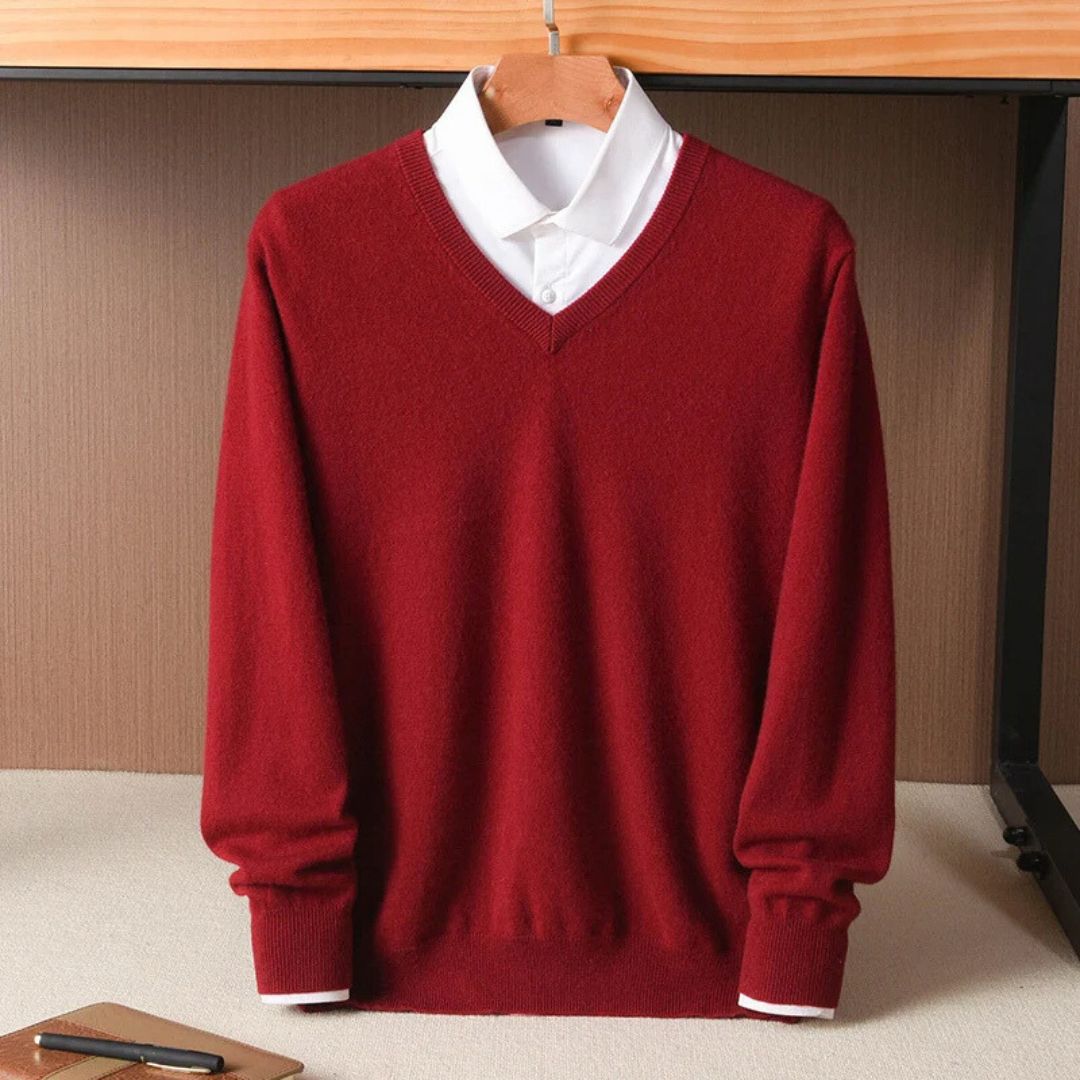 Pull Homme Col V Laine Mérinos Ultra-Douce 6