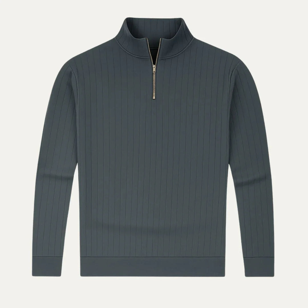 Pull Homme Côtelé à Zip Demi Moderne 4