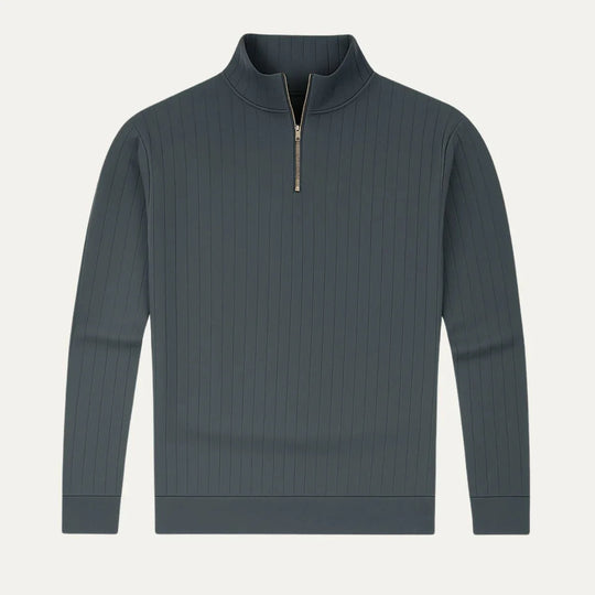 Pull Homme Côtelé à Zip Demi Moderne 4