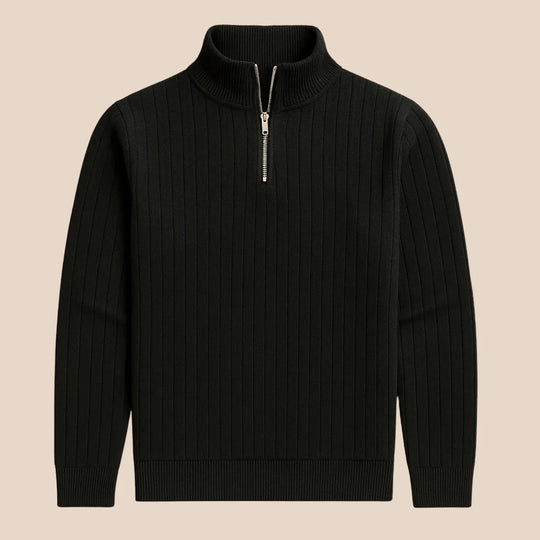Pull Homme Côtelé à Zip Demi Moderne 5