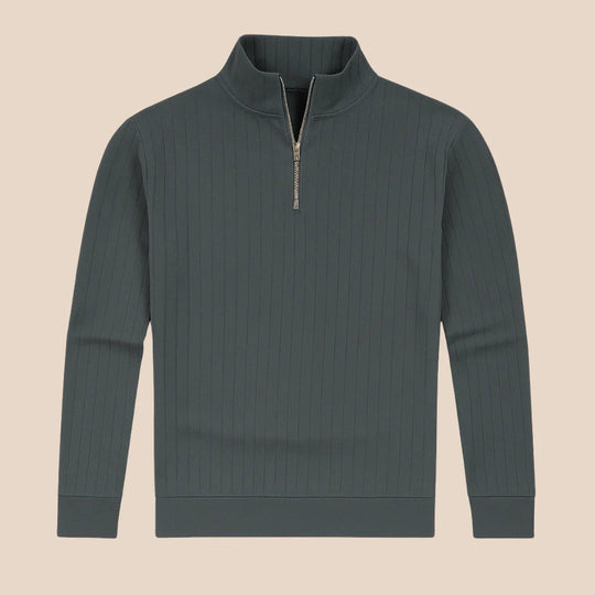 Pull Homme Côtelé à Zip Demi Moderne 6
