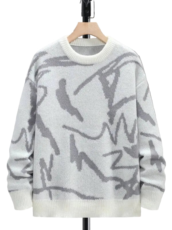 Pull Homme Décontracté à Motif Graphique Moderne 1
