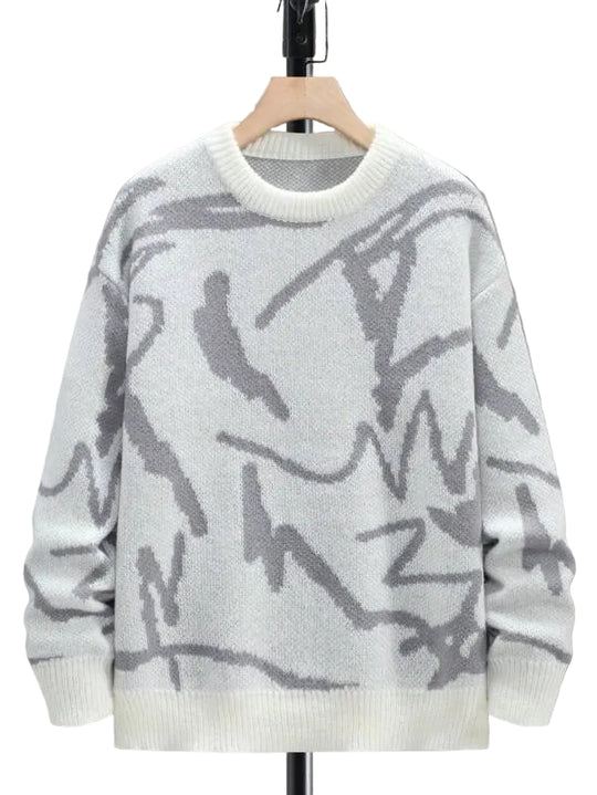 Pull Homme Décontracté à Motif Graphique Moderne 1