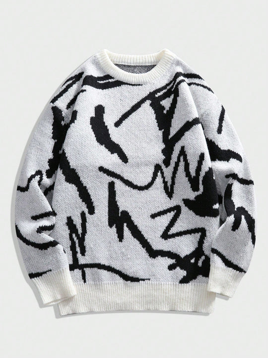 Pull Homme Décontracté à Motif Graphique Moderne 11